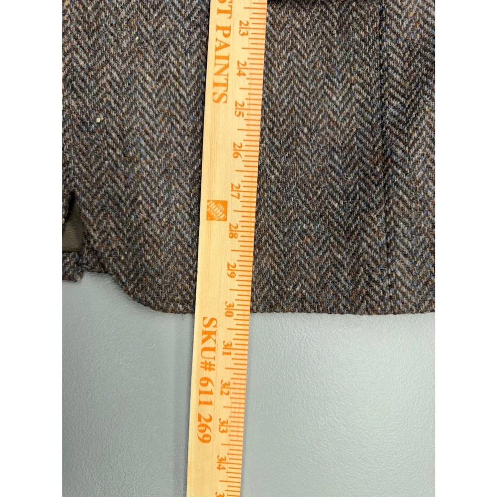 Vintage Levis Menswear Brown Herringbone Tweed Wool Blazer Made in USA Mens 42